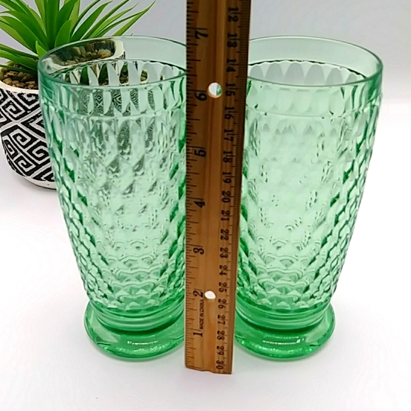 2 Villeroy & Boch Crystal Highball Glasses. Pattern is Boston Green - Picture 5 of 8